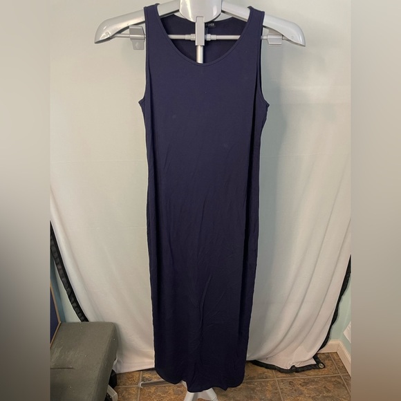 Eileen Fisher Stretch Jersey Knit Round Neck Sleeveless‎ Midi Dress | XS - Picture 1 of 8